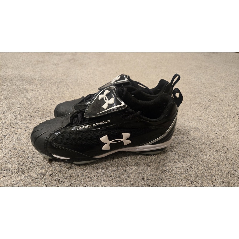 Under Armour Women's Cleats‎ 9.5 Black White Dual Plate Tech Metal Spikes Rare